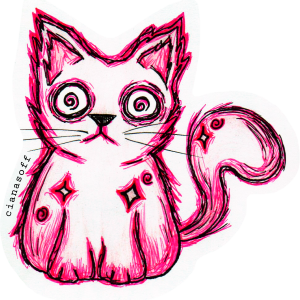 Diseño gato loco rosa de Cianasoff