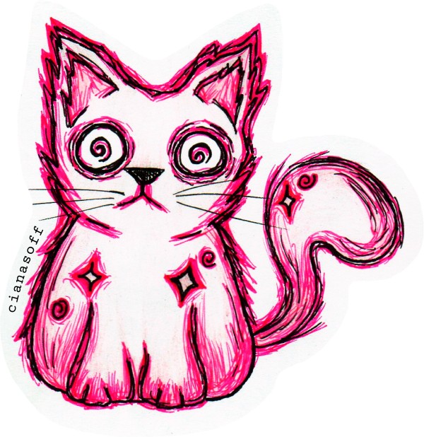 Diseño gato loco rosa de Cianasoff